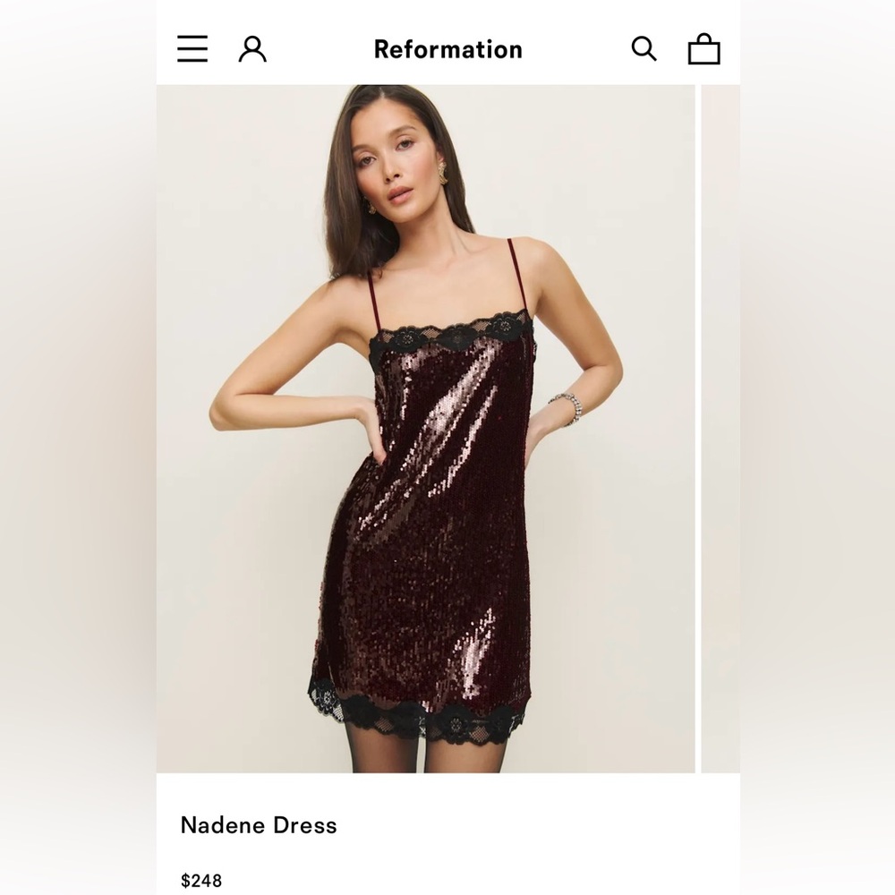 Reformation Nadene Dress in Plum